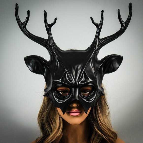 HORNS HEADBAND MASQUERADE MASK DEER ANTLERS - Picture 1 of 4